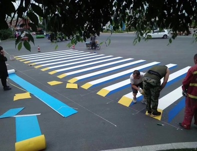 常德常德彩色路面标线施工